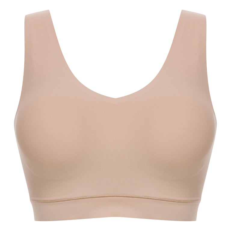 SoftStretch Padded V-Neck Bra Nude Sand - 1