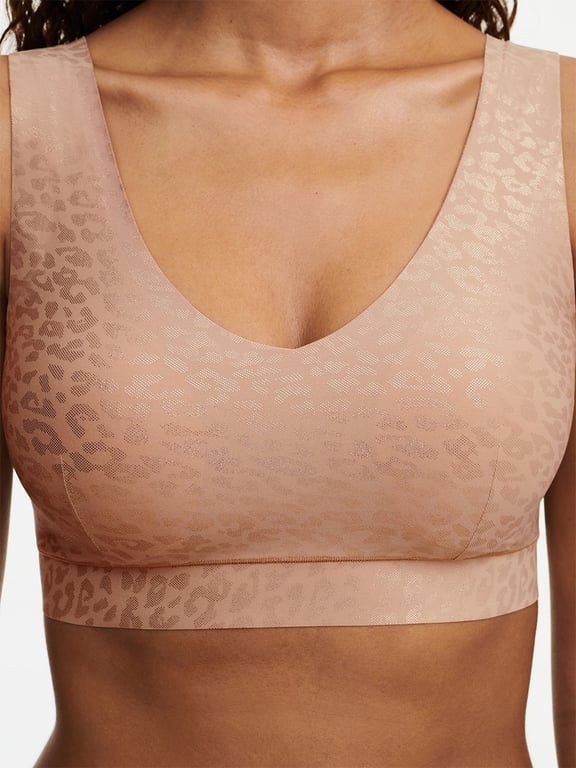 SoftStretch Padded V-Neck Bra Leopard Shimmer - 2