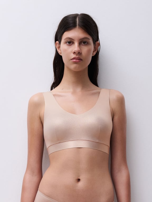 Softstretch | SOFTSTRETCH - Softstretch Padded V-Neck Bra Top Golden Glow - 1