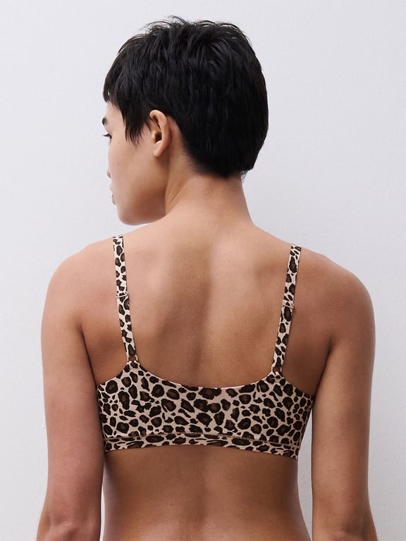 SoftStretch Scoop Bralette Leopard Nude - 4
