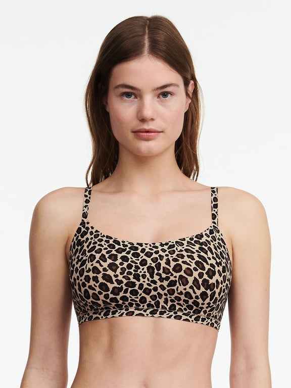 SoftStretch Scoop Bralette Leopard Nude - 0