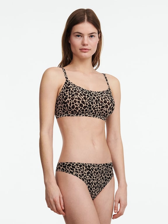 SoftStretch Scoop Bralette Leopard Nude - 2