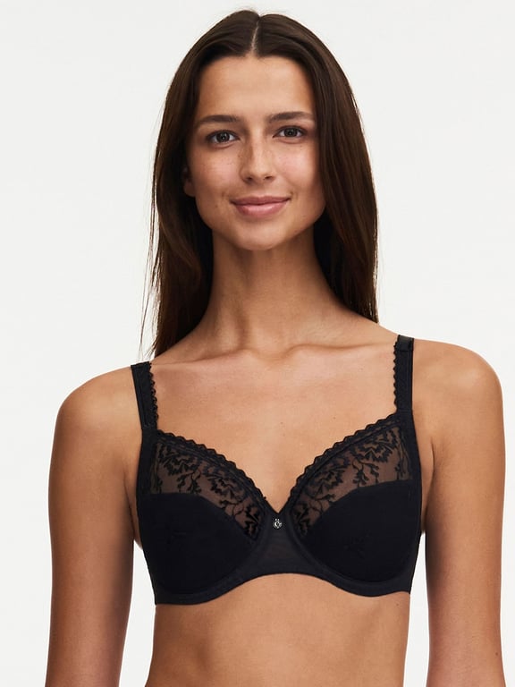 Chantelle Everyday Graphique Plunge Bra, 40D, Black