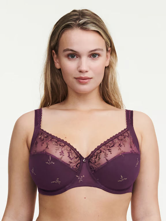 Every Curve Lace Full Coverage Unlined Bra Aubergine Shades - 2