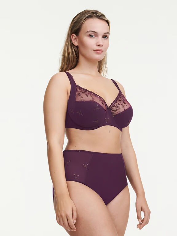 Every Curve Lace Full Coverage Unlined Bra Aubergine Shades - 4