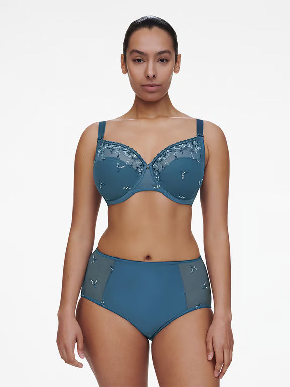 Every Curve Lace Full Coverage Unlined Bra Jeans Blue Shades - 4
