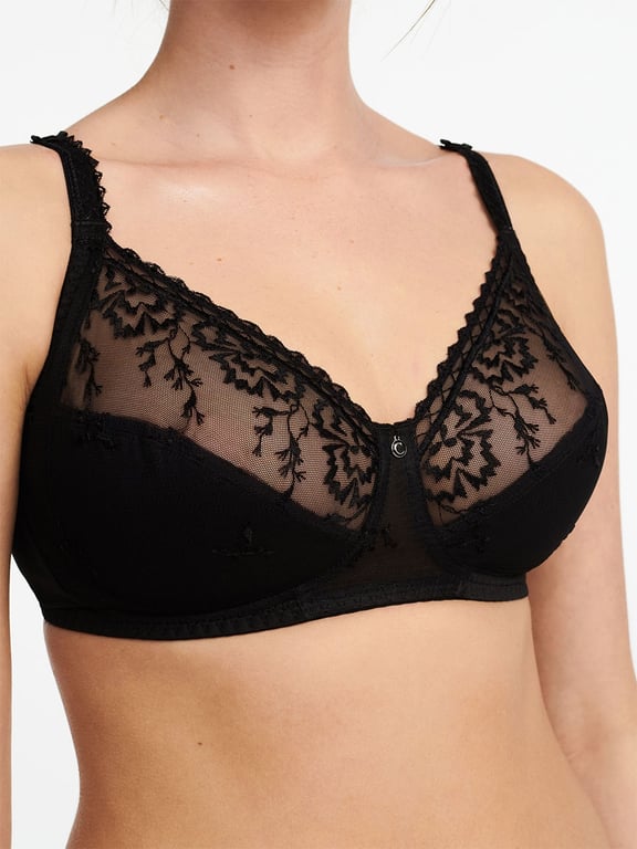 Collections Etc Full-Coverage Posture Support Wireless Lace Bra