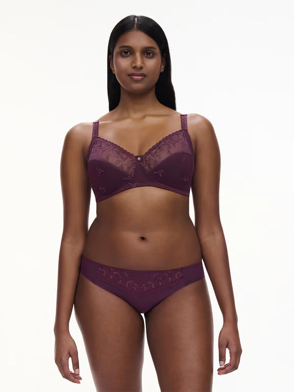 Every Curve Lace Full Coverage Wireless Bra Aubergine Shades - 4