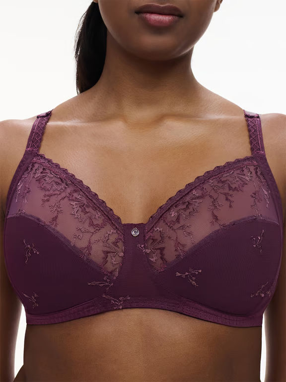 Every Curve Lace Full Coverage Wireless Bra Aubergine Shades - 3