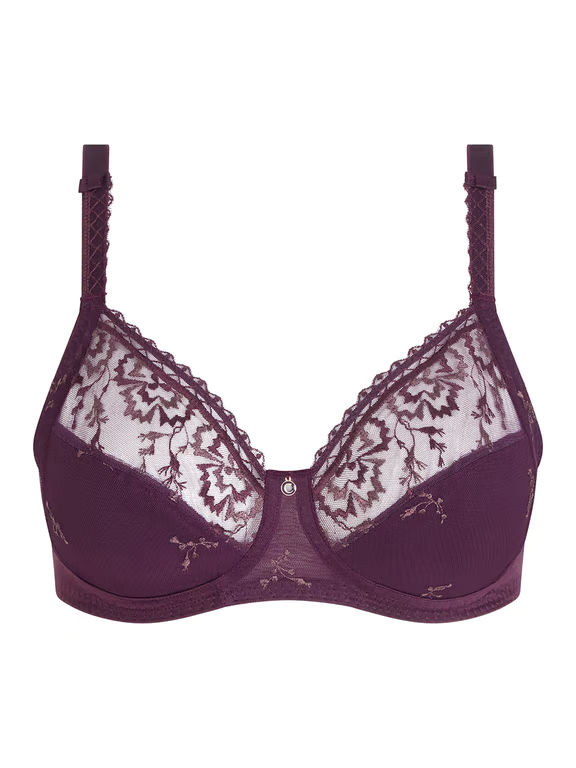 Chantelle | EVERY CURVE - Every Curve Lace Full Coverage Wireless Bra Aubergine Shades - 2