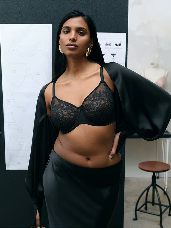 Maris Lace Full Coverage Unlined Bra Black - 6