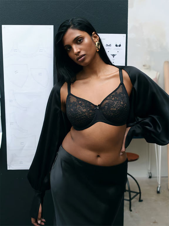 Maris Lace Full Coverage Unlined Bra Black - 0