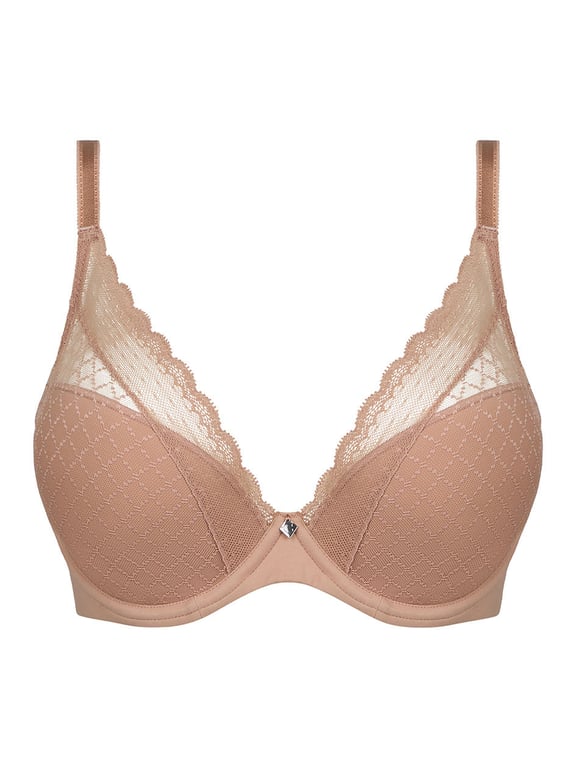 Chantelle | Norah Chic - Norah Chic Plunge T-Shirt Bra Coffee Latte Nude - 2