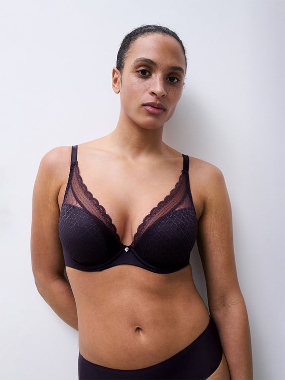 Chantelle | Norah Chic - Norah Chic Plunge T-Shirt Bra Ink - 1