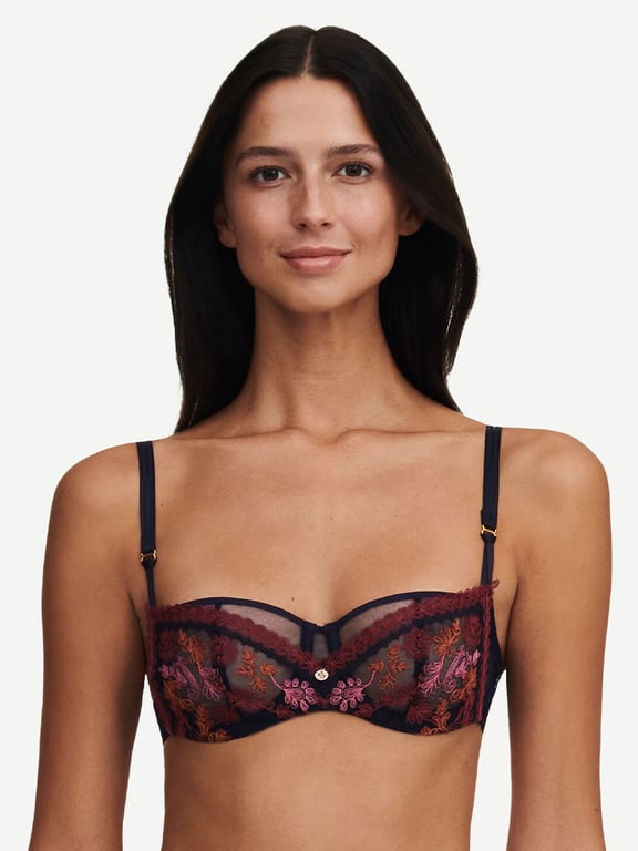 Chantelle | New Romance - New Romance Lace Underwire Demi Bra Noir Fleurs Multicolor - 1