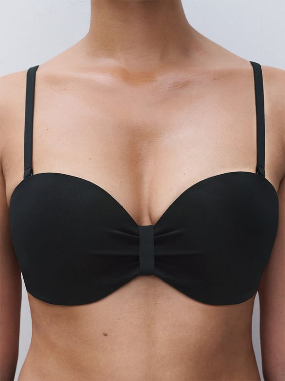 Icon Push Up Convertible Bandeau Swim Top Black