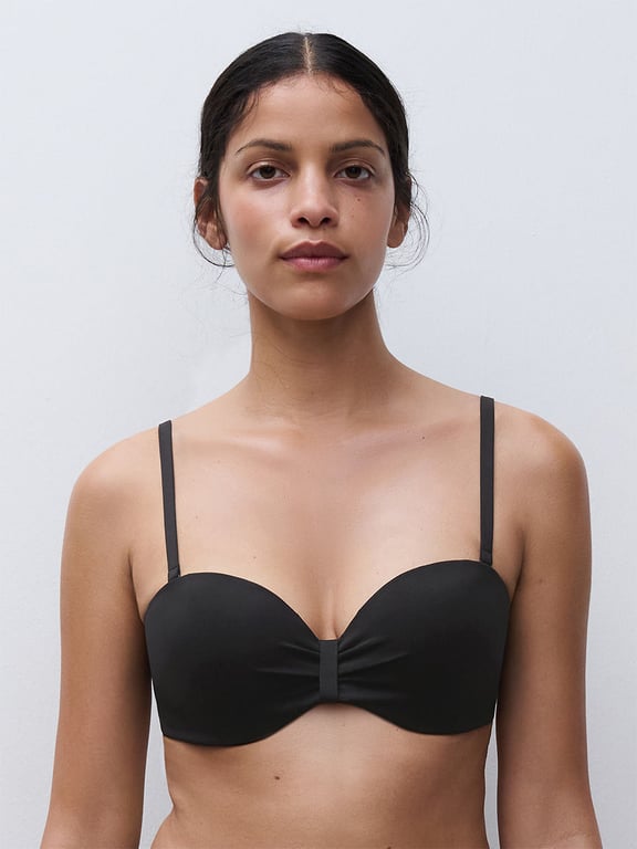 Icon Push Up Convertible Bandeau Swim Top Black