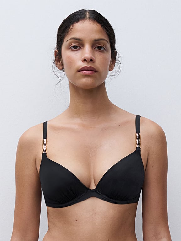 Chantelle | ICON - Icon Push-Up Plunge Swim Top Black - 1