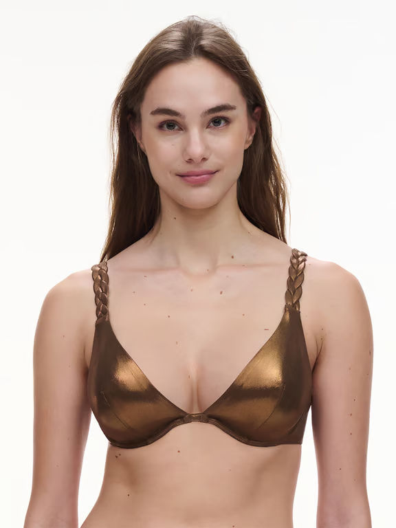 Shaman Plunge Underwire Swim Top Shadow Bronze - 2