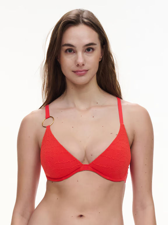 Eclipse Plunge Underwire Swim Top Amazon Red - 2