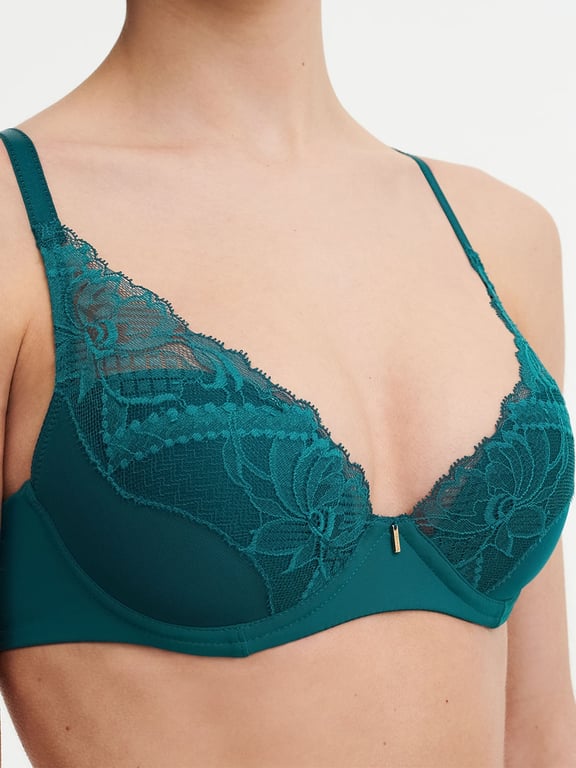 Orangerie Dream Lace Contour Plunge Bra Emerald - 2