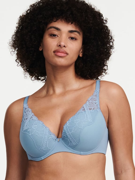 Chantelle | Orangerie Dream - Orangerie Dream Lace Contour Plunge Bra Grey Mist - 1