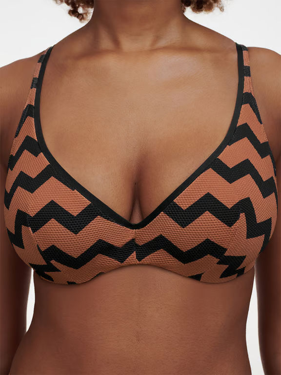 Totem Plunge Underwire Swim Top Hypnotic Earth - 4