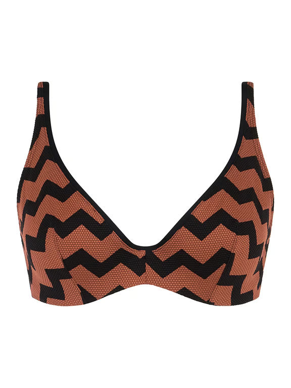 Totem Plunge Underwire Swim Top Hypnotic Earth - 1
