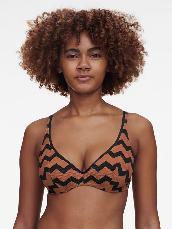 Totem Plunge Underwire Swim Top Hypnotic Earth - 2