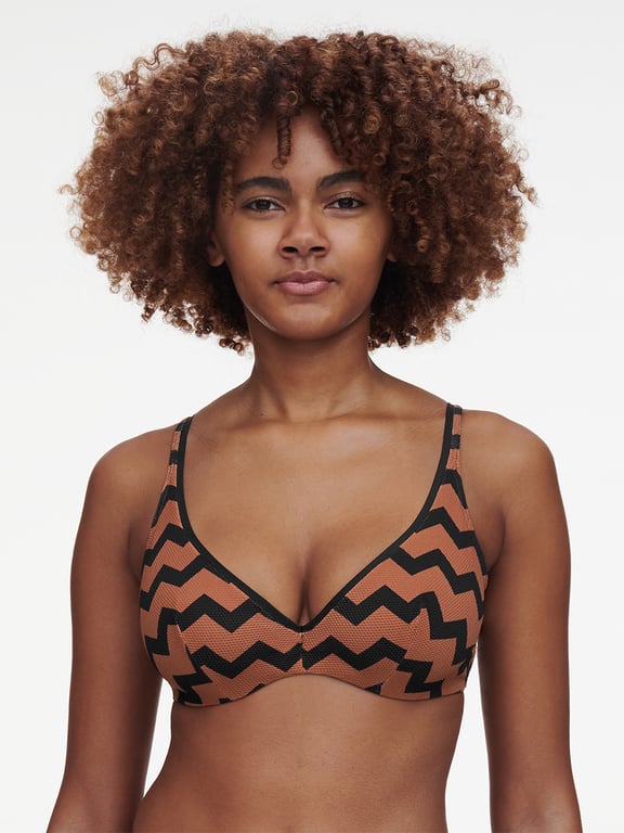 Totem Plunge Underwire Swim Top Hypnotic Earth - 2