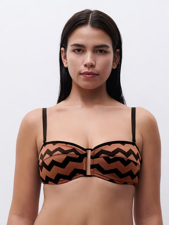 Totem Wirefree Bandeau Swim Top Hypnotic Earth - 0