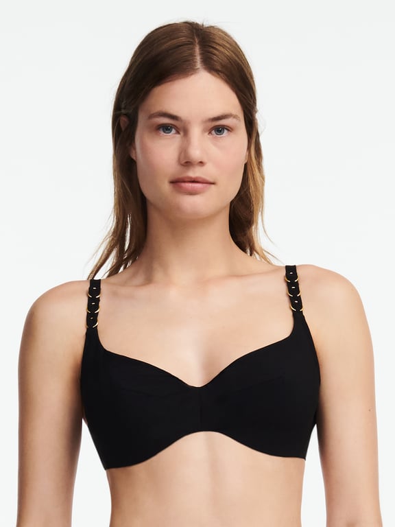 Chantelle | Emblem - Emblem Covering Underwire Swim Top Black - 1