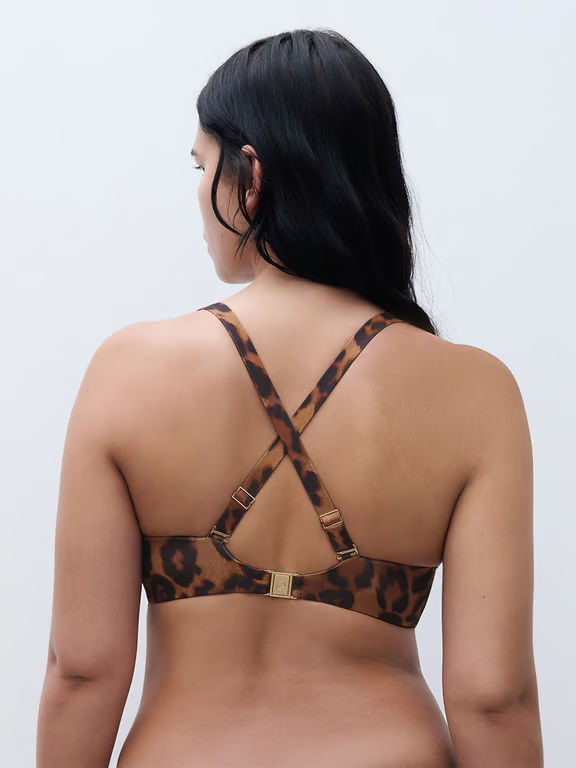 Sauvage Plunge Underwire Swim Top Wild Leopard - 4