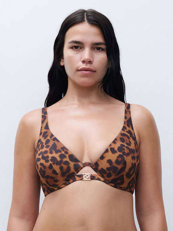 Sauvage Plunge Underwire Swim Top Wild Leopard - 2