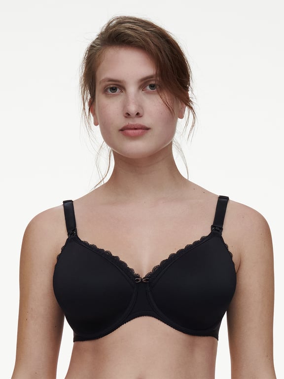 Buy Gratlin Women's Plus Size Wirefree Cotton Maternity Nursing Bra Softcup  Supportive Black 40G at