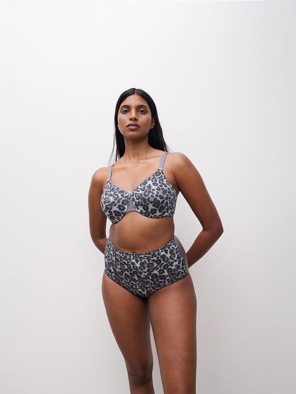 C Magnifique Seamless Unlined Minimizer Grey Leopard - 6