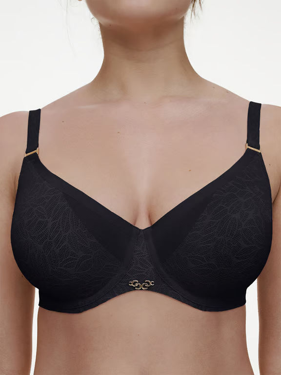Pure Lace Unlined Underwire Bra Black - 3