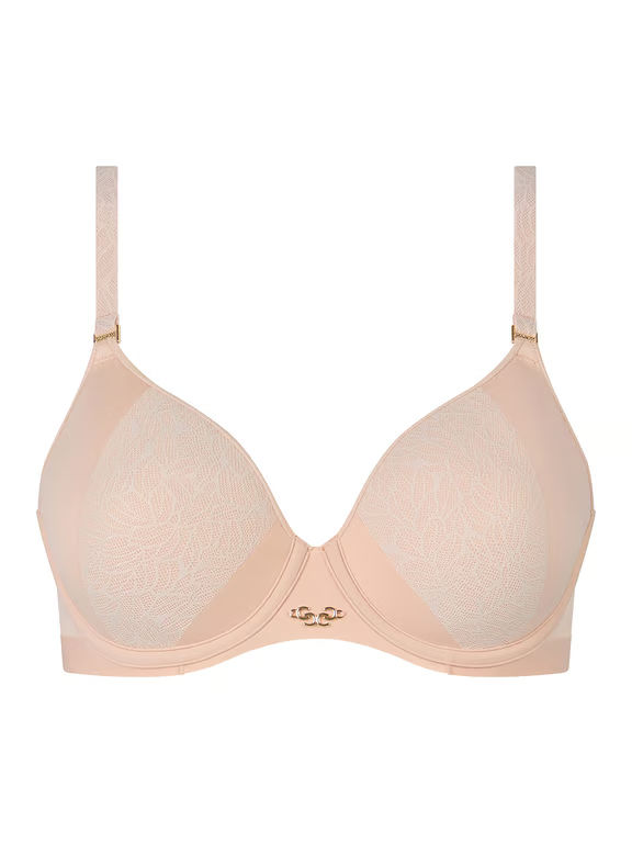 Pure Lace Smooth Lightweight T-Shirt Bra Nude Blush - 1