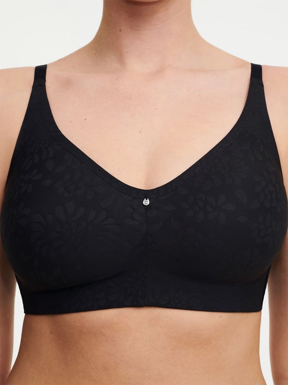 Comfort Chic Back Smoothing Full Support Wireless Bra Black - 3
