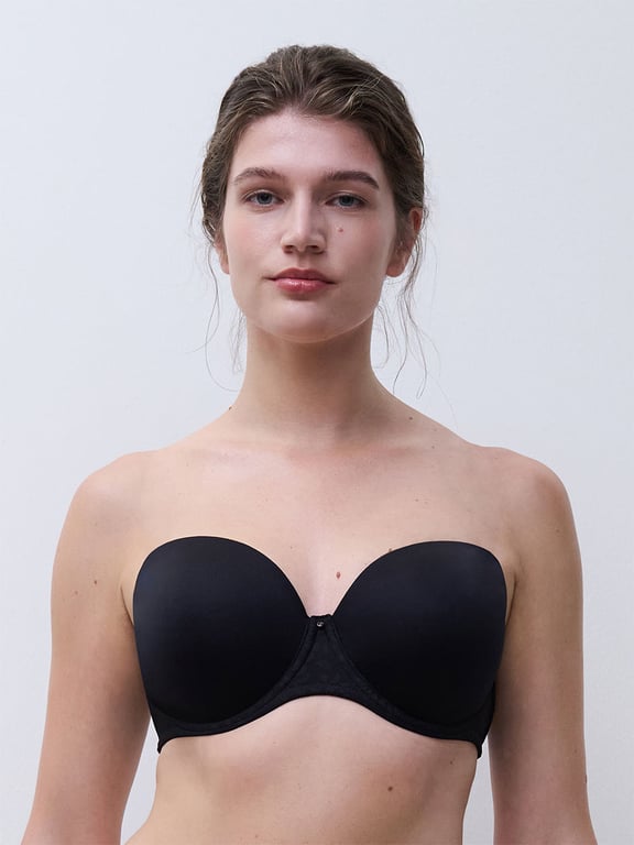 Comfort Chic Full Bust Strapless Bra Black - 0