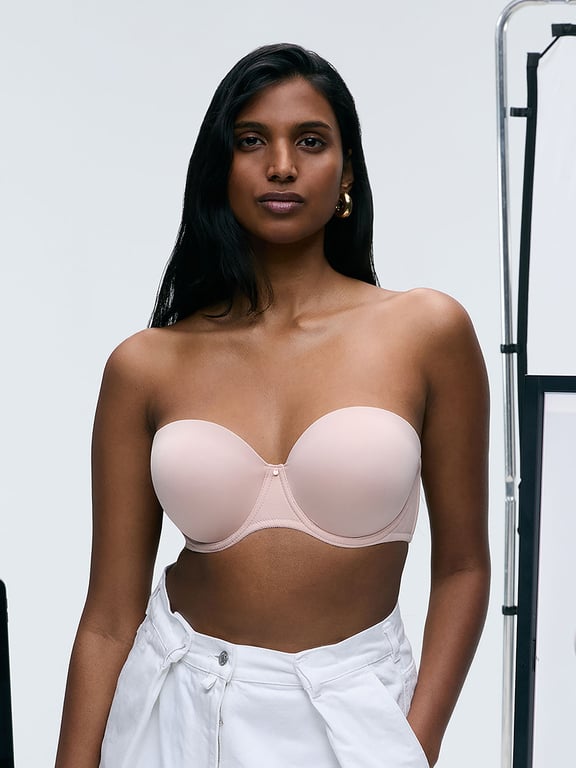 Comfort Chic Full Bust Strapless Bra Nude Rose - 0