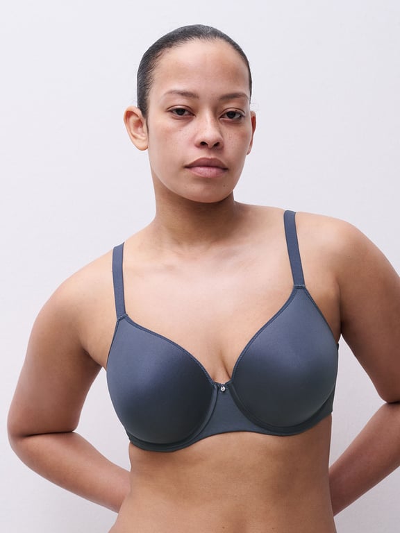 Chantelle | COMFORT CHIC - Comfort Chic Back Smoothing T-Shirt Bra Dark Charcoal - 1