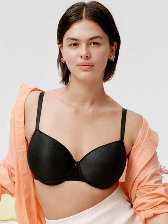 Lucie Lace Sexy Comfort T-Shirt Bra Black - 4