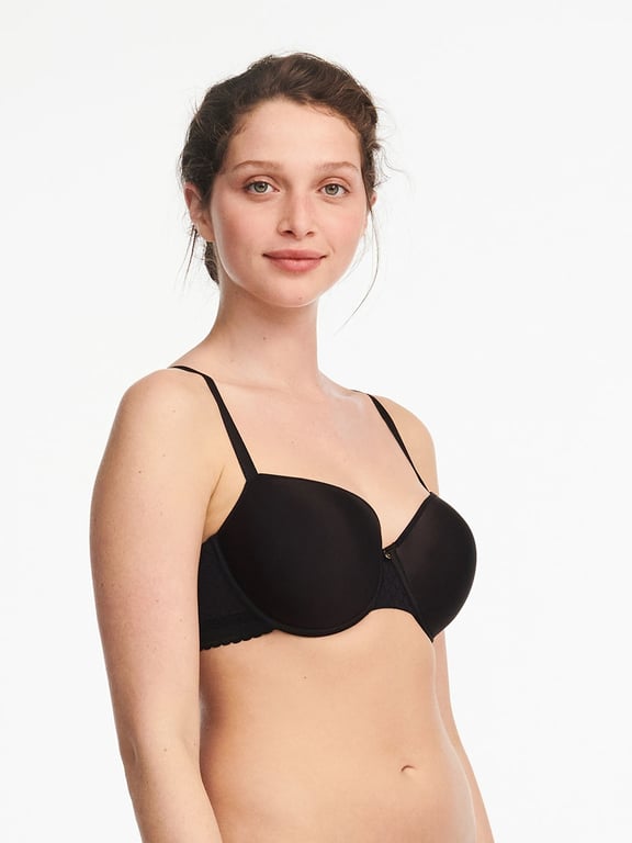 Lucie Lace Sexy Comfort T-Shirt Bra Black - 2