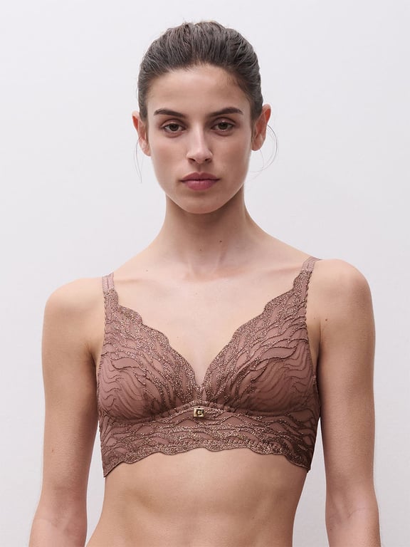 Vibe Wireless Support Bra Cinnamon Lurex - 0