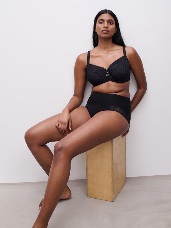 Sublime Lace Full Coverage Unlined Underwire Bra Black - 7