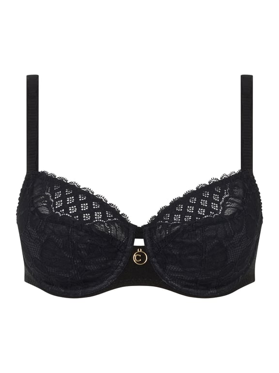 Sublime Lace Full Coverage Unlined Underwire Bra Black - 1