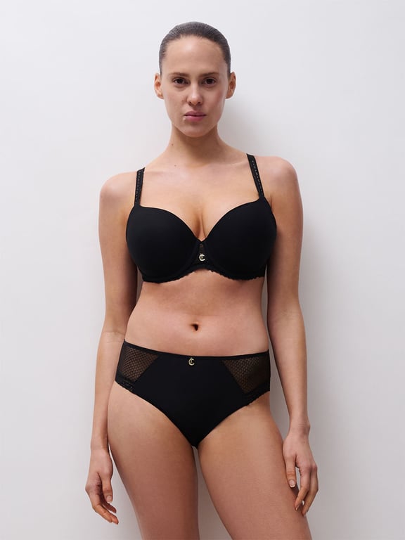 Romance Low Coverage T-Shirt Bra Black - 4