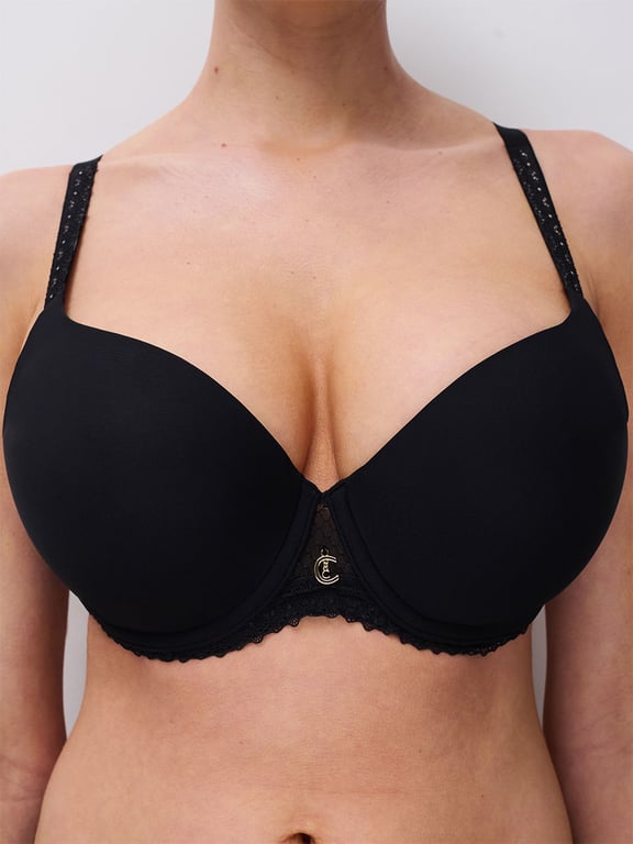 Romance Low Coverage T-Shirt Bra Black - 3