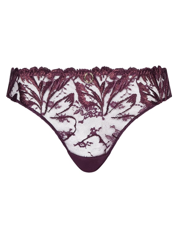 Chantelle | Illusion - Illusion Lace Thong Aubergine Lurex - 2